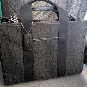 Coach Charcoal Signature Pattern Tote